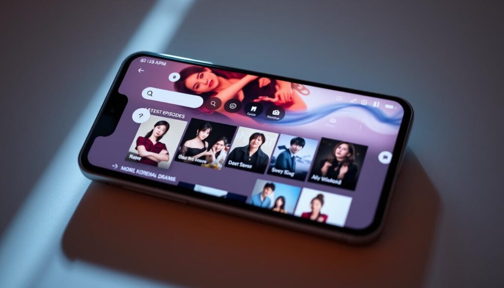 interface dos aplicativos de doramas