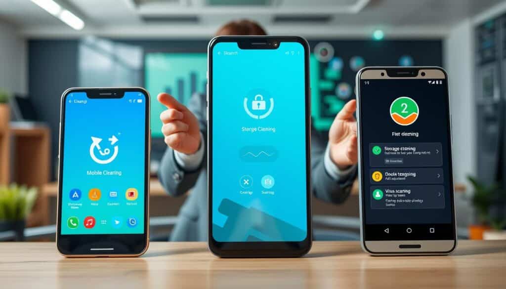 comparação aplicativos limpeza celular