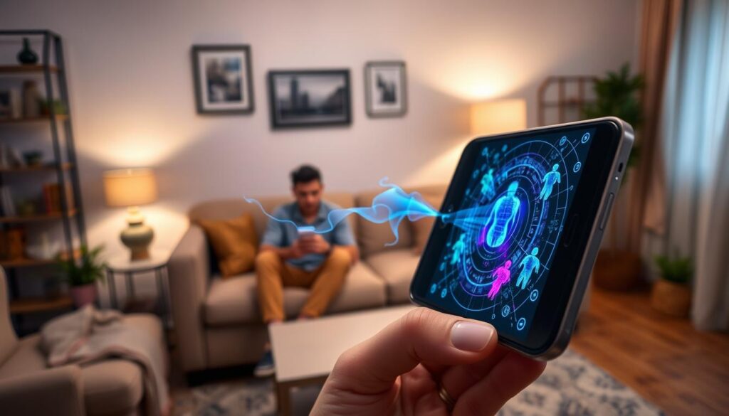 Aplicativos de detecção de espíritos interface colorida
