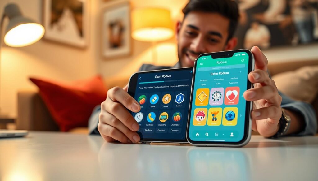experiência do usuário aplicativos Robux
