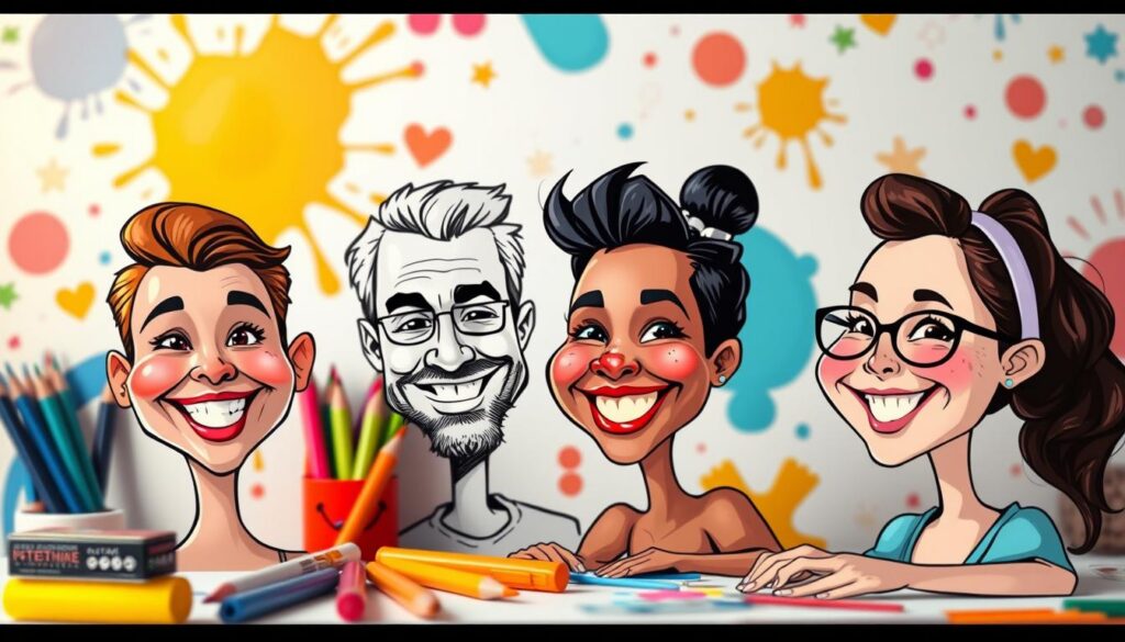 explorando diferentes estilos e efeitos de caricatura