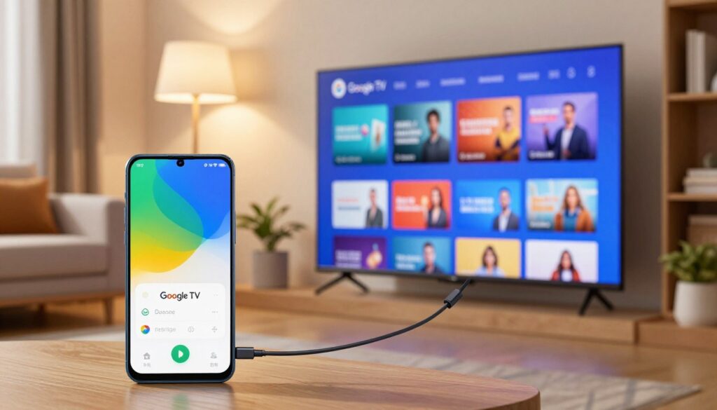 configuração conexão celular tv