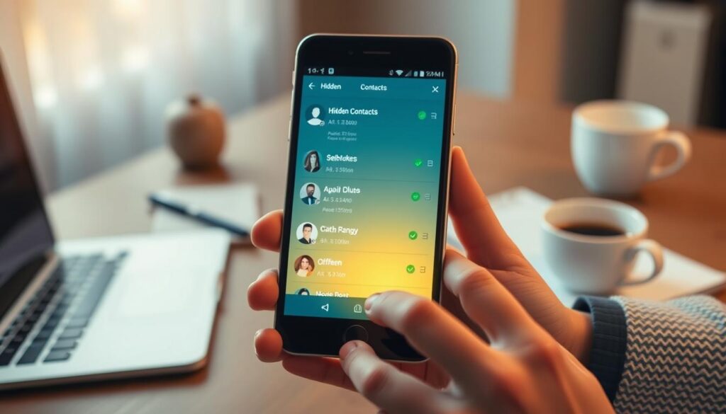 identificar contatos ocultos na agenda