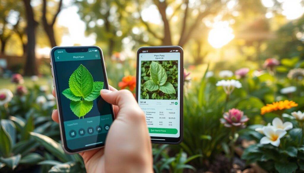 Funcionalidades de identificação de plantas com aplicativo