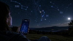 aplicativo gratuito de astronomia para identificar constelações de noite