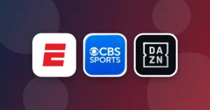 Ícones dos apps ESPN, CBS Sports, DAZN