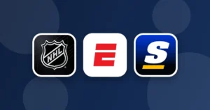 Ícones dos apps NHL, ESPN, theScore